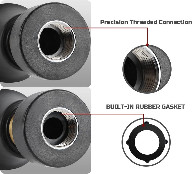 Lichamp Hose Nozzle, Heavy Duty Brass Fireman Style High Power Leak Proof Adjustable Garden Water Sprayer, Suitable for Car Wash, Patio Cleaning, Watering Lawn and Garden, Shower Pets (Black) - Image 4